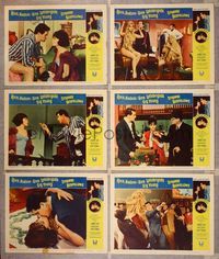 6g460 STRANGE BEDFELLOWS 6 LCs '65 Gina Lollobrigida & Rock Hudson love to fight, but not at night!