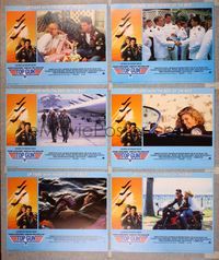 6g485 TOP GUN 6 English LCs '86 images of Tom Cruise & Kelly McGillis, Navy fighter jets!