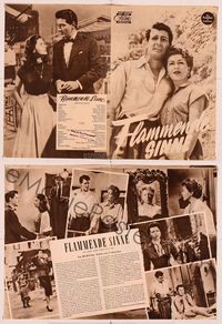 6h176 FLAME & THE FLESH German program '54 different images of brunette Lana Turner & Pier Angeli!
