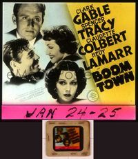6h068 BOOM TOWN glass slide '40 Clark Gable, Spencer Tracy, Claudette Colbert, Hedy Lamarr