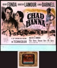 6h073 CHAD HANNA glass slide '40 Henry Fonda with beautiful Dorothy Lamour & Linda Darnell!