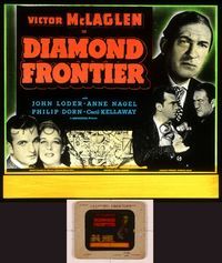 6h080 DIAMOND FRONTIER glass slide '40 Victor McLaglen mines for diamonds in South Africa!