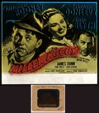 6h095 KILLER MCCOY glass slide '47 art of smoking Mickey Rooney with Brian Donlevy & Ann Blyth!