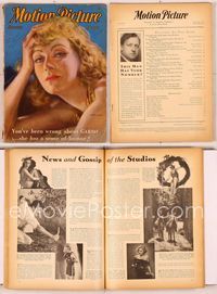 6h028 MOTION PICTURE magazine January 1932, close art portrait of Greta Garbo by Enrique Dorda!