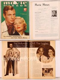 6h032 MOVIE MIRROR magazine September 1936, great portrait of Gary Cooper & Madeleine Carroll!