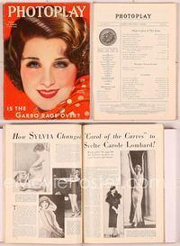 6h019 PHOTOPLAY magazine April 1933, artwork portrait of pretty Norma Shearer by Earl Christy!