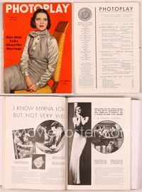 6h023 PHOTOPLAY magazine August 1935, seated artwork portrait of Kay Francis by Tchetchet!