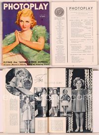 6h022 PHOTOPLAY magazine July 1935, wonderful artwork portrait of Joan Bennett by Tchetchet!