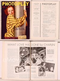 6h025 PHOTOPLAY magazine October 1935, great smiling portrait of Joan Crawford by Tchetchet!