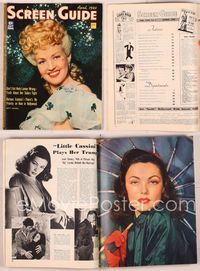 6h055 SCREEN GUIDE magazine April 1943, wonderful portrait of Betty Grable by Jack Albin!