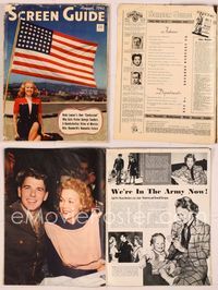 6h047 SCREEN GUIDE magazine August 1942, patriotic Bette Grable with huge flag by Jack Albin!