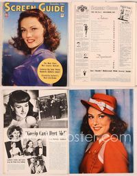 6h051 SCREEN GUIDE magazine December 1942, great close portrait of sexy Gene Tierney by Jack Albin!