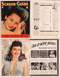 6h053 SCREEN GUIDE magazine February 1943, portrait of pretty Olivia De Havilland by Jack Albin!
