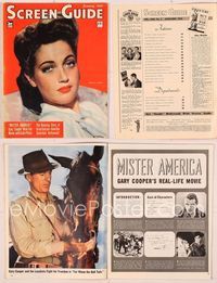 6h052 SCREEN GUIDE magazine January 1943, close portrait of Dorothy Lamour by A.L. Schafer!