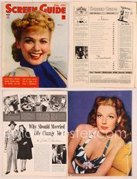 6h046 SCREEN GUIDE magazine July 1942, great smiling portait of Carole Landis by Jack Albin!
