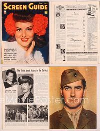 6h057 SCREEN GUIDE magazine June 1943, portrait of Paulette Goddard by A.L. Whitey Schafer!