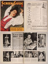 6h048 SCREEN GUIDE magazine September 1942, portrait of Hedy Lamarr laying in grass by Jack Albin!