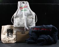 6h008 PROMO BOX 4 jacket, apron, tote bag & portfolio '90s-2000s Fat Albert, Grumpier Old Men,more!
