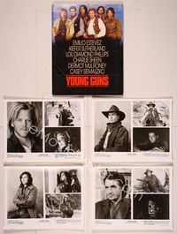 6h160 YOUNG GUNS  presskit '88 Emilio Estevez, Charlie Sheen, Kiefer Sutherland,Lou Diamond Phillips