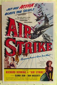 6j022 AIR STRIKE 1sh '55 Uncle Sam's dynamite Navy, jet-hot ACTION blasts the skies!