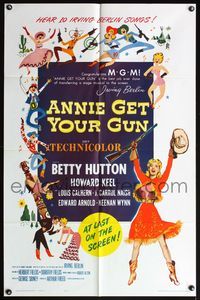 6j035 ANNIE GET YOUR GUN 1sh R62 Betty Hutton as the greatest sharpshooter, Howard Keel!