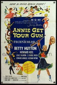 6j034 ANNIE GET YOUR GUN 1sh R56 Betty Hutton as the greatest sharpshooter, Howard Keel