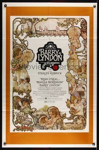 6j059 BARRY LYNDON 1sh '75 Stanley Kubrick, Ryan O'Neal, historical romantic war melodrama!