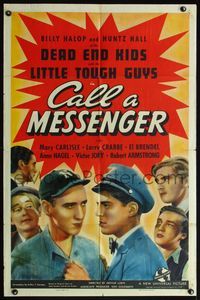 6j131 CALL A MESSENGER 1sh '39 Dead End Kids and the Little Tough Guys!
