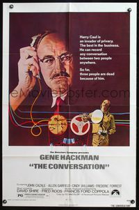 6j170 CONVERSATION 1sh '74 Gene Hackman is an invader of privacy, Francis Ford Coppola directed!