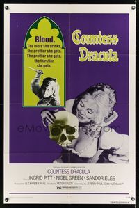 6j171 COUNTESS DRACULA 1sh '71 Hammer, Ingrid Pitt, the more she drinks, the thirstier she gets!