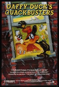 6j178 DAFFY DUCK'S QUACKBUSTERS 1sh '88 Mel Blanc, great cartoon art of Looney Tunes characters!