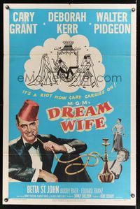 6j220 DREAM WIFE 1sh '53 great image of smoking Cary Grant & sexy Deborah Kerr!