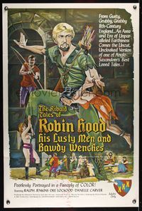 6j236 EROTIC ADVENTURES OF ROBIN HOOD 1sh '69 Uschi Digard, art of lusty men & bawdy wenches!