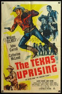 6j243 FABULOUS TEXAN 1sh R53 Wild Bill Elliott, John Carroll, Texas Uprising!