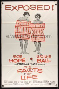 6j245 FACTS OF LIFE 1sh '61 Bob Hope in his underwear & Lucille Ball undressed!