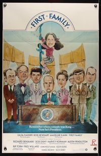 6j263 FIRST FAMILY 1sh '80 Gilda Radner, Madeline Kahn, Bob Newhart as President!