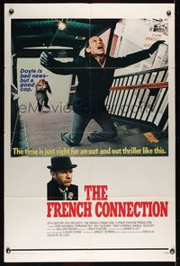 6j279 FRENCH CONNECTION int'l 1sh '71 Gene Hackman in movie climax, directed by William Friedkin!