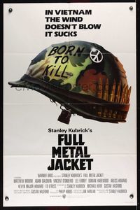 6j286 FULL METAL JACKET advance 1sh '87 Stanley Kubrick bizarre Vietnam War movie!