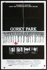 6j313 GORKY PARK 1sh '83 William Hurt, Lee Marvin, cool bloody snow in trees image!