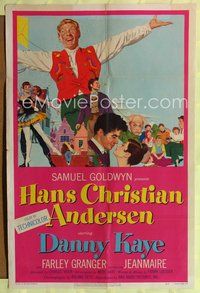 6j333 HANS CHRISTIAN ANDERSEN 1sh '53 art of Danny Kaye w/many story characters