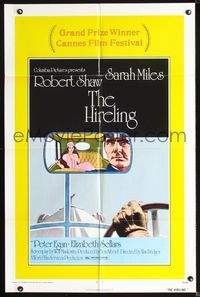 6j356 HIRELING 1sh '73 Alan Bridges directed, Robert Shaw as driver, Sarah Miles, Peter Egan