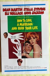 6j375 HOW TO SAVE A MARRIAGE 1sh '68 Dean Martin, Stella Stevens, Eli Wallach, And Ruin Your Life!