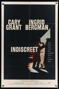 6j402 INDISCREET 1sh '58 Cary Grant & Ingrid Bergman, directed by Stanley Donen!