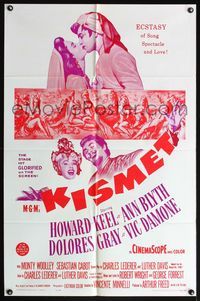 6j433 KISMET 1sh R62 Howard Keel, Ann Blyth, ecstasy of song, spectacle & love!
