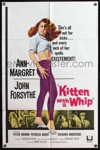 6j438 KITTEN WITH A WHIP 1sh '64 great full-length image of sexy Ann-Margret!