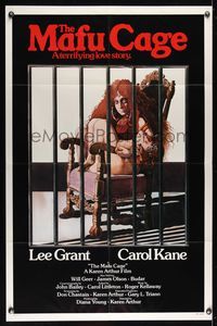 6j482 MAFU CAGE int'l 1sh '78 directed by Karen Arthur, creepy Stoerrle art of captive Carol Kane!