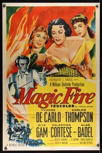 6j486 MAGIC FIRE 1sh '55 Dieterle, Yvonne De Carlo, Alan Badel as Richard Wagner!
