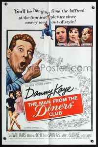 6j500 MAN FROM THE DINERS' CLUB 1sh '63 Danny Kaye, funniest picture since money went out of style!