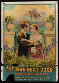 6j503 MAN NEXT DOOR 1sh '23 Emerson Hough, romantic art of James Morrison & Alice Calhoun!