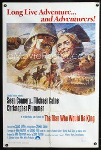 6j508 MAN WHO WOULD BE KING int'l 1sh '75 art of Sean Connery & Michael Caine by Tom Jung!